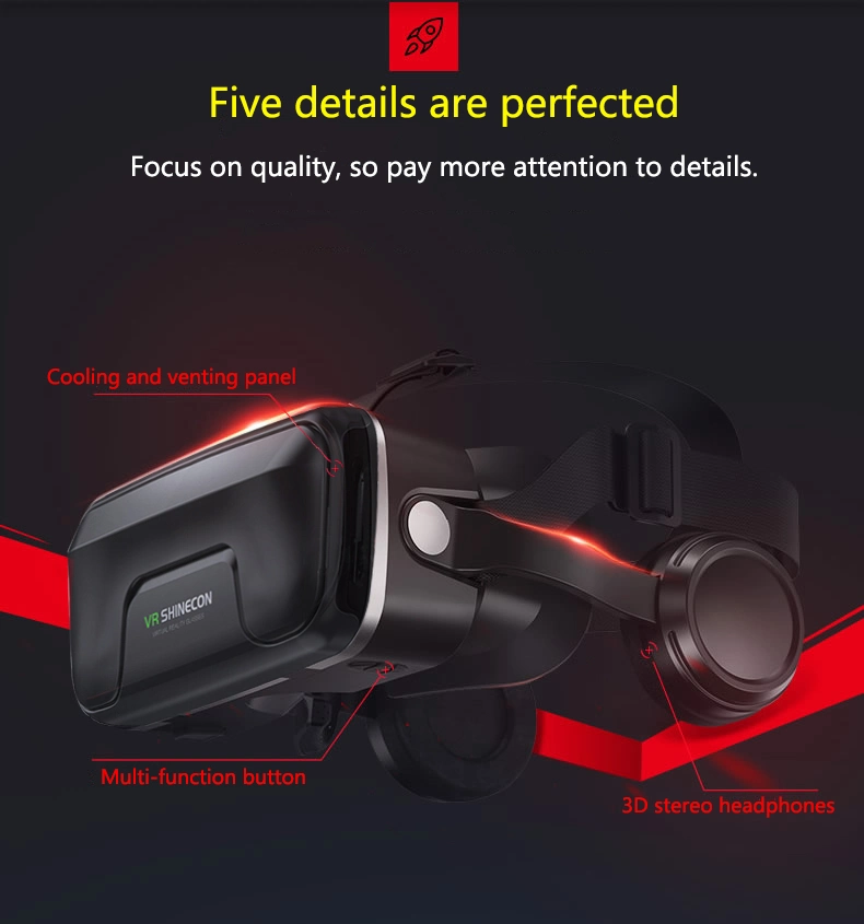 2022 New Product Headset 3D Vr Glasses Virtual Reality Shinecon Video Glasses Case Box for Google Cardboard Smart