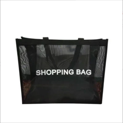 Wholesale Customize Easy Carring Shopping Bag Black Eco-Friendly Reusable Tote Bag Nylon Mesh